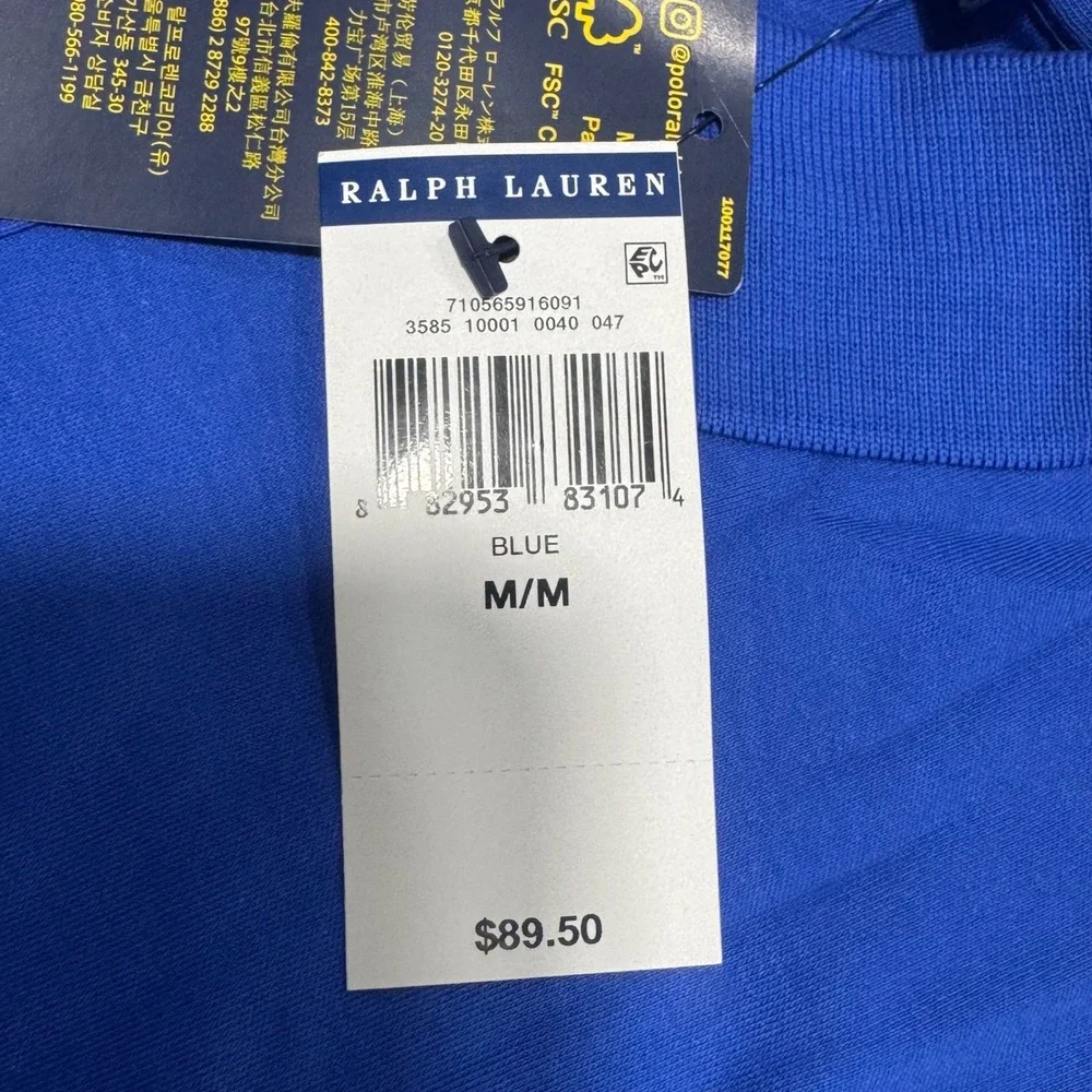 Lot of 2 NWT Polo Ralph Lauren Golf Polo Soft Cotton Shirt Men's M Blue Red Pony - Picture 2 of 7